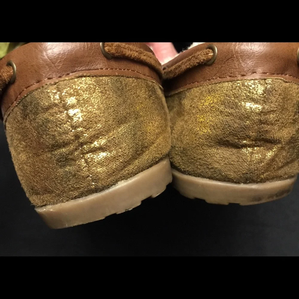 Madden Girl Gold Flake‎ Moccasins- Size: 6